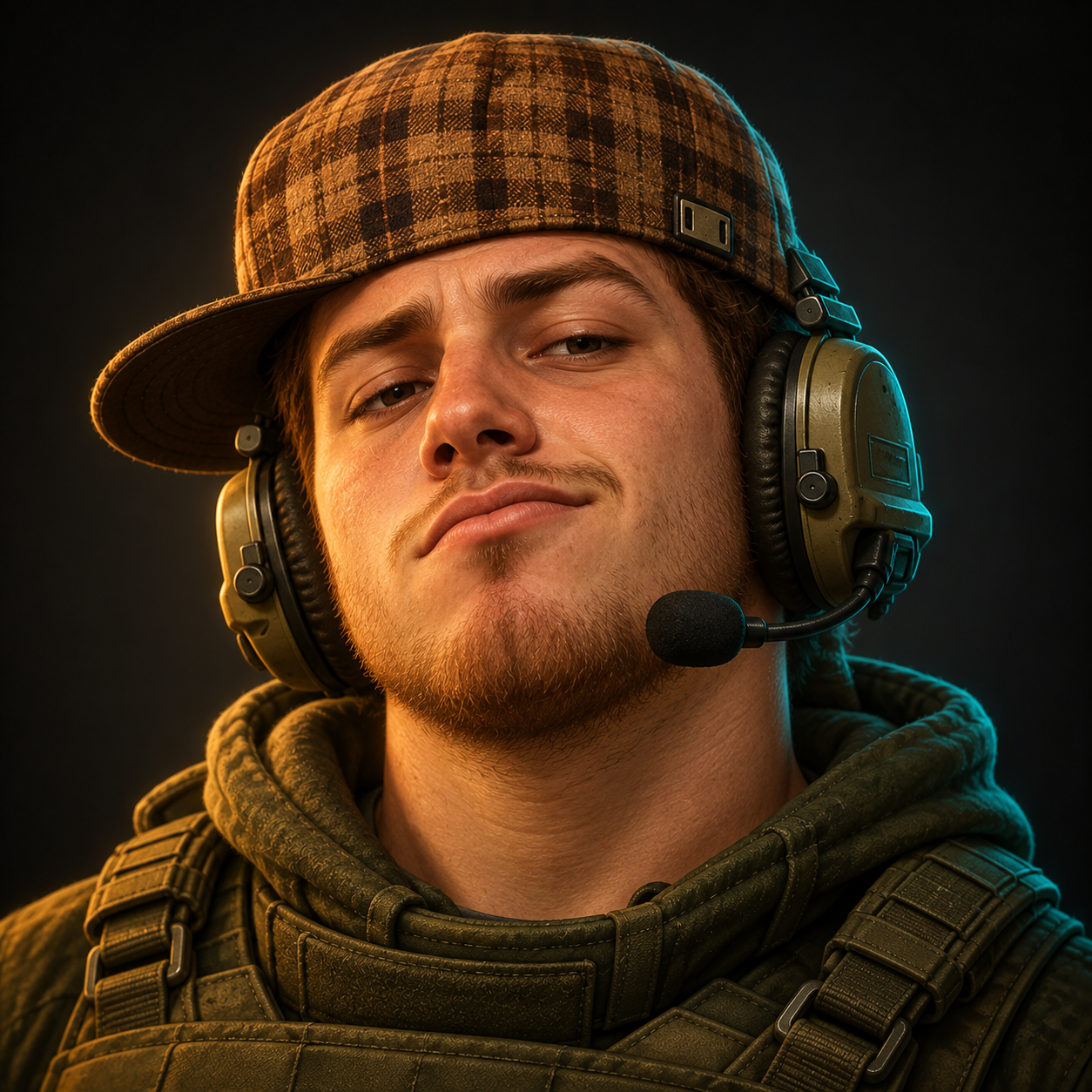 Scumbag Steve in a snapback and tactical vest